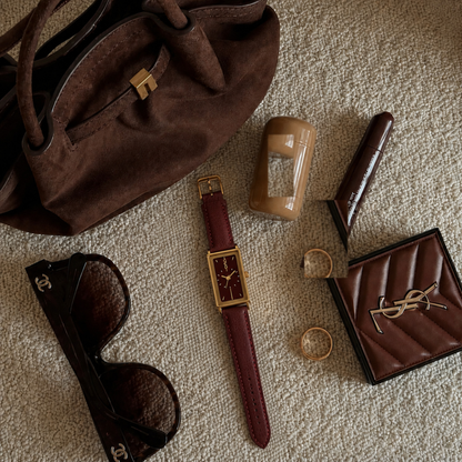 Montaigne Watch Burgundy, women's watch in Burgundy by Aurielle Milano, image 10