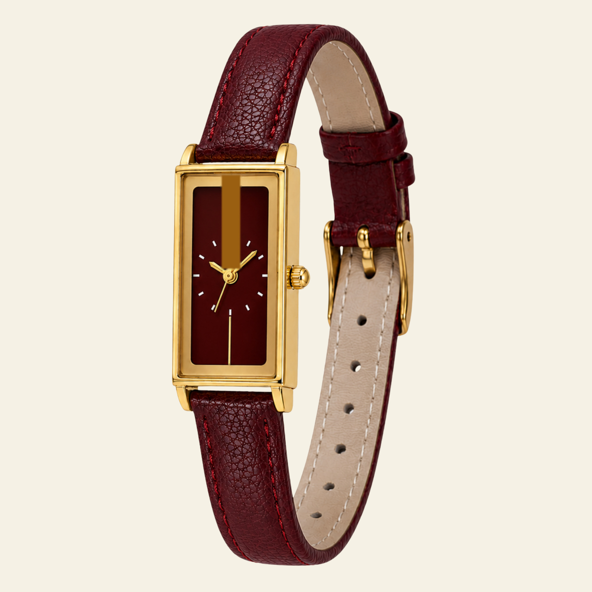 Montaigne Watch Burgundy, women's watch in Burgundy by Aurielle Milano, image 2