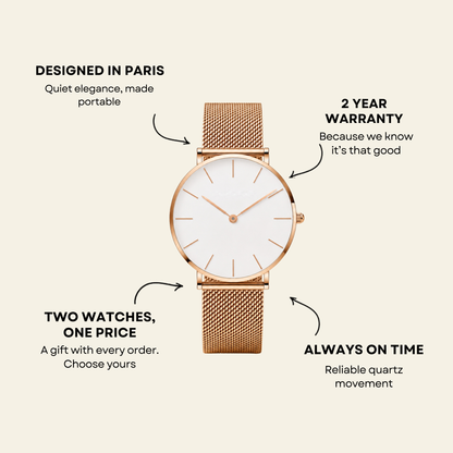 Trocadéro Watch Blush, women's watch in Blush by Aurielle Milano, image 6