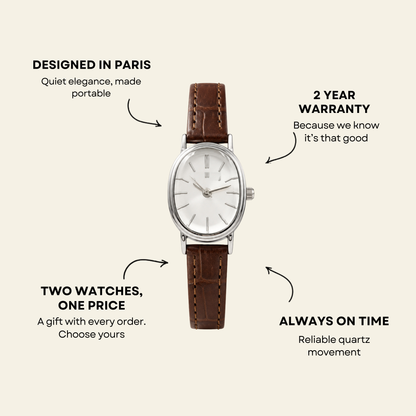 Madeleine Watch Cognac, women's watch in Cognac by Aurielle Milano, image 7