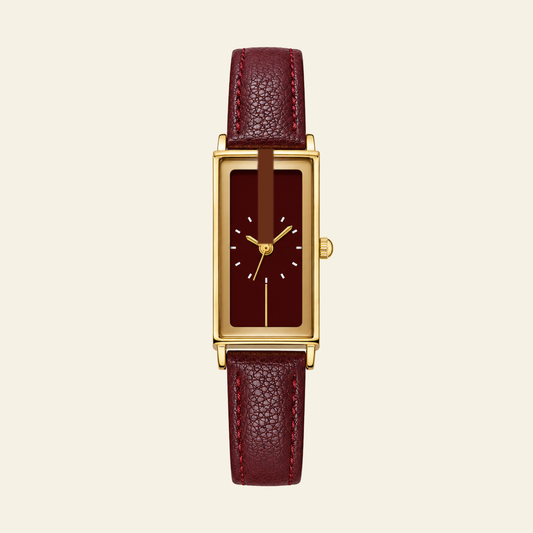 Montaigne Watch Burgundy, women's watch in Burgundy by Aurielle Milano