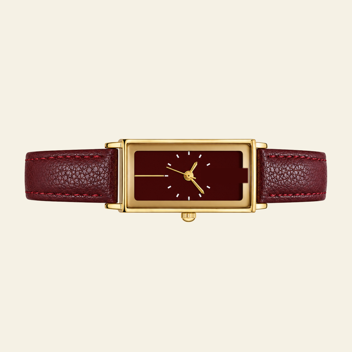 Montaigne Watch Burgundy, women's watch in Burgundy by Aurielle Milano, image 6