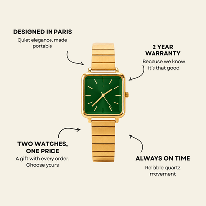 Le Marais Watch Emerald, women's watch in Emerald by Aurielle Milano, image 5