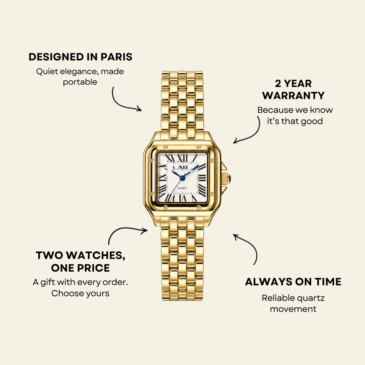 Le Marais Watch Ivoire, women's watch in Ivoire by Aurielle Milano, image 6