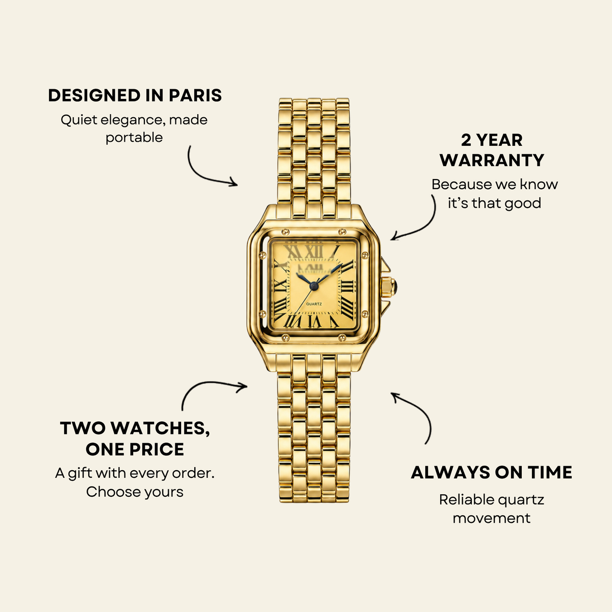 Le Marais Watch Soleil, women's watch in Soleil by Aurielle Milano, image 6