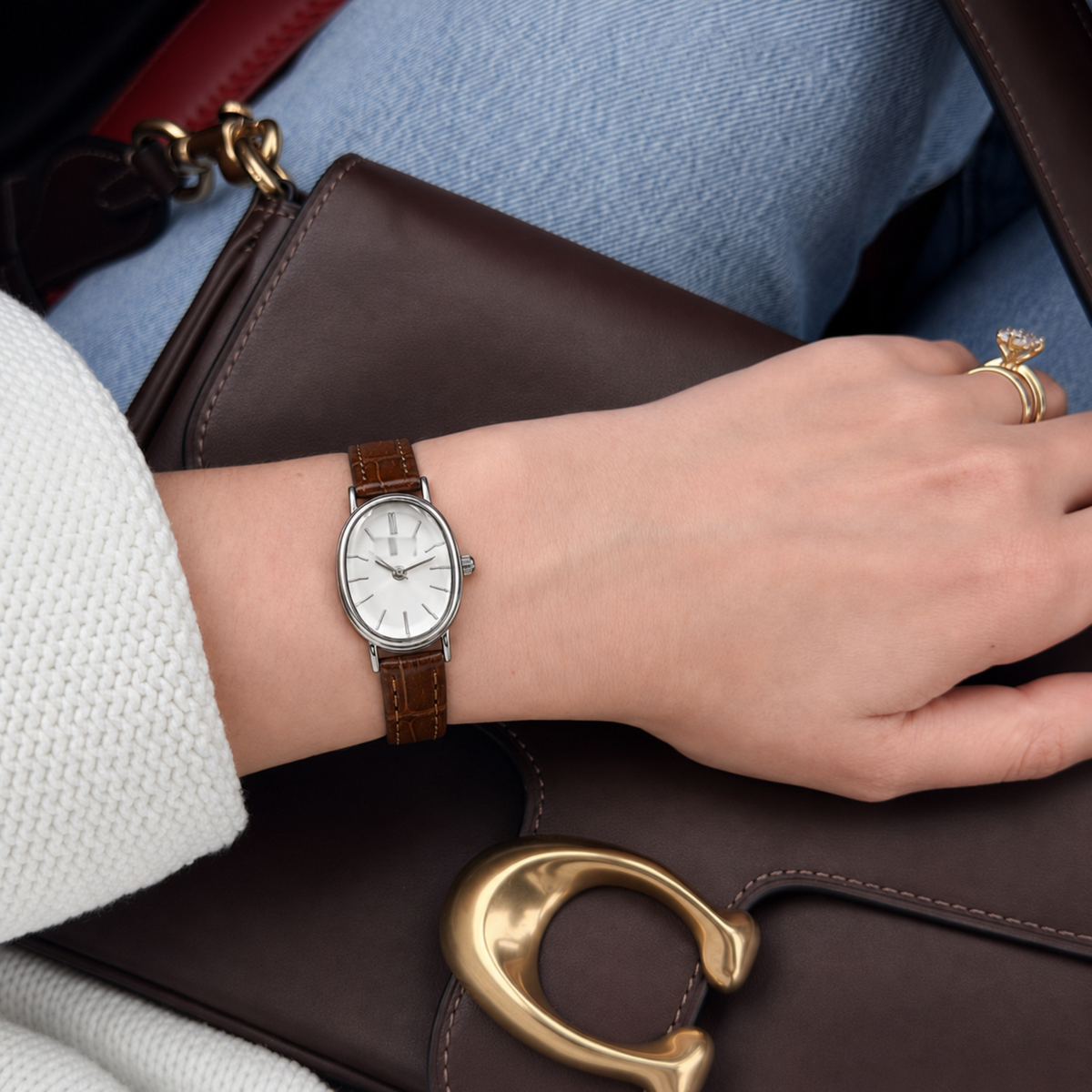 Madeleine Watch Cognac, women's watch in Cognac by Aurielle Milano, image 12