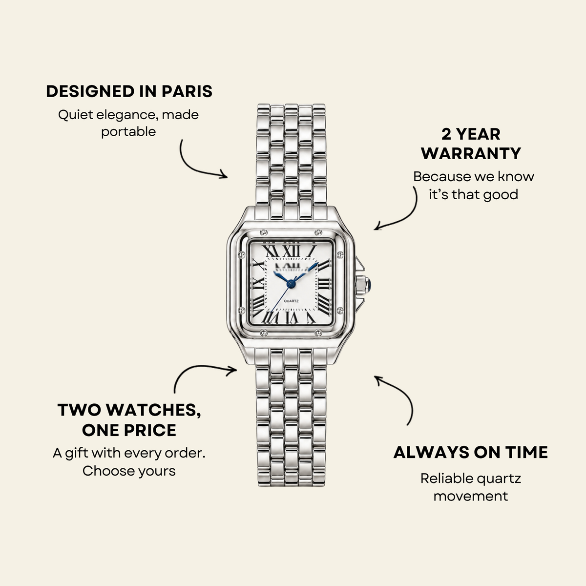 Le Marais Watch Argent, women's watch in Argent by Aurielle Milano, image 6