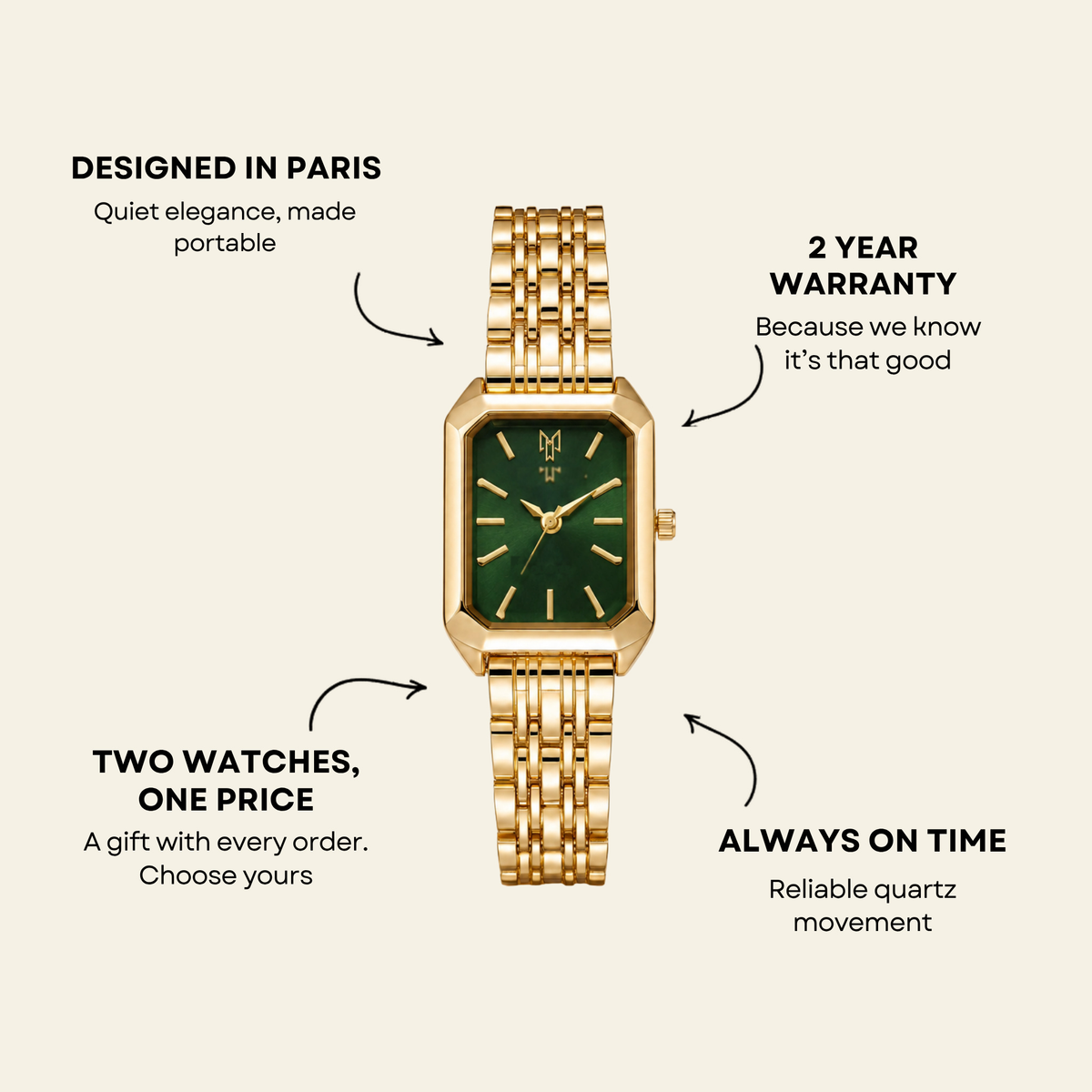 Le Marais Watch Forest, women's watch in Forest by Aurielle Milano, image 6