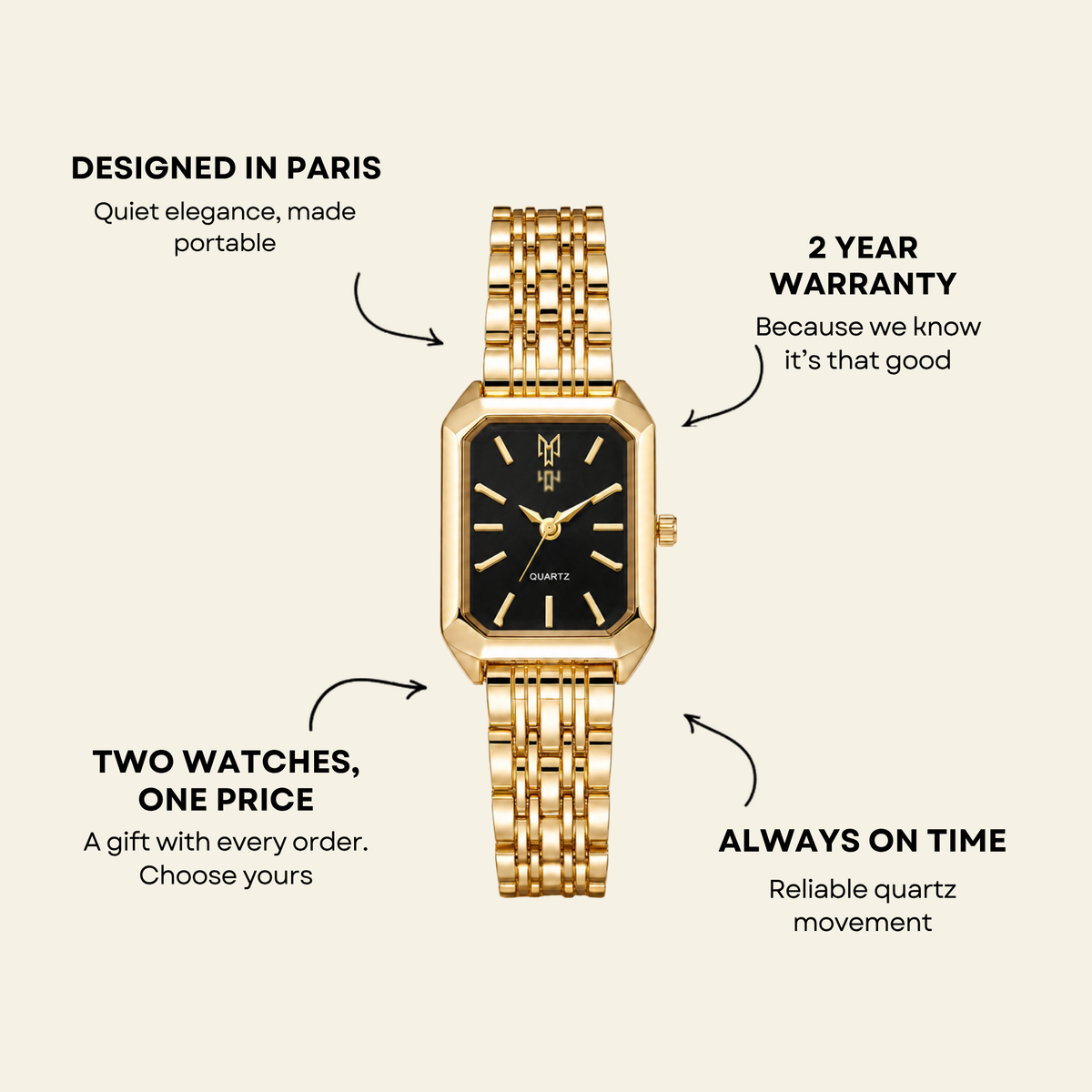 Le Marais Watch Midnight, women's watch in Midnight by Aurielle Milano, image 6