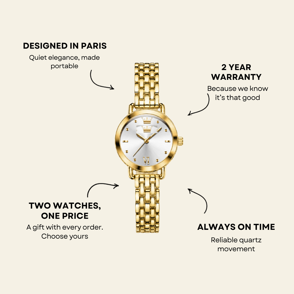 Vendôme Watch Onyx, women's watch in Onyx by Aurielle Milano, image 6