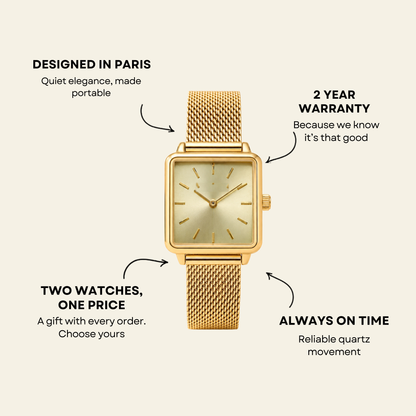 Trocadéro Watch Champagne, women's watch in Champagne by Aurielle Milano, image 6