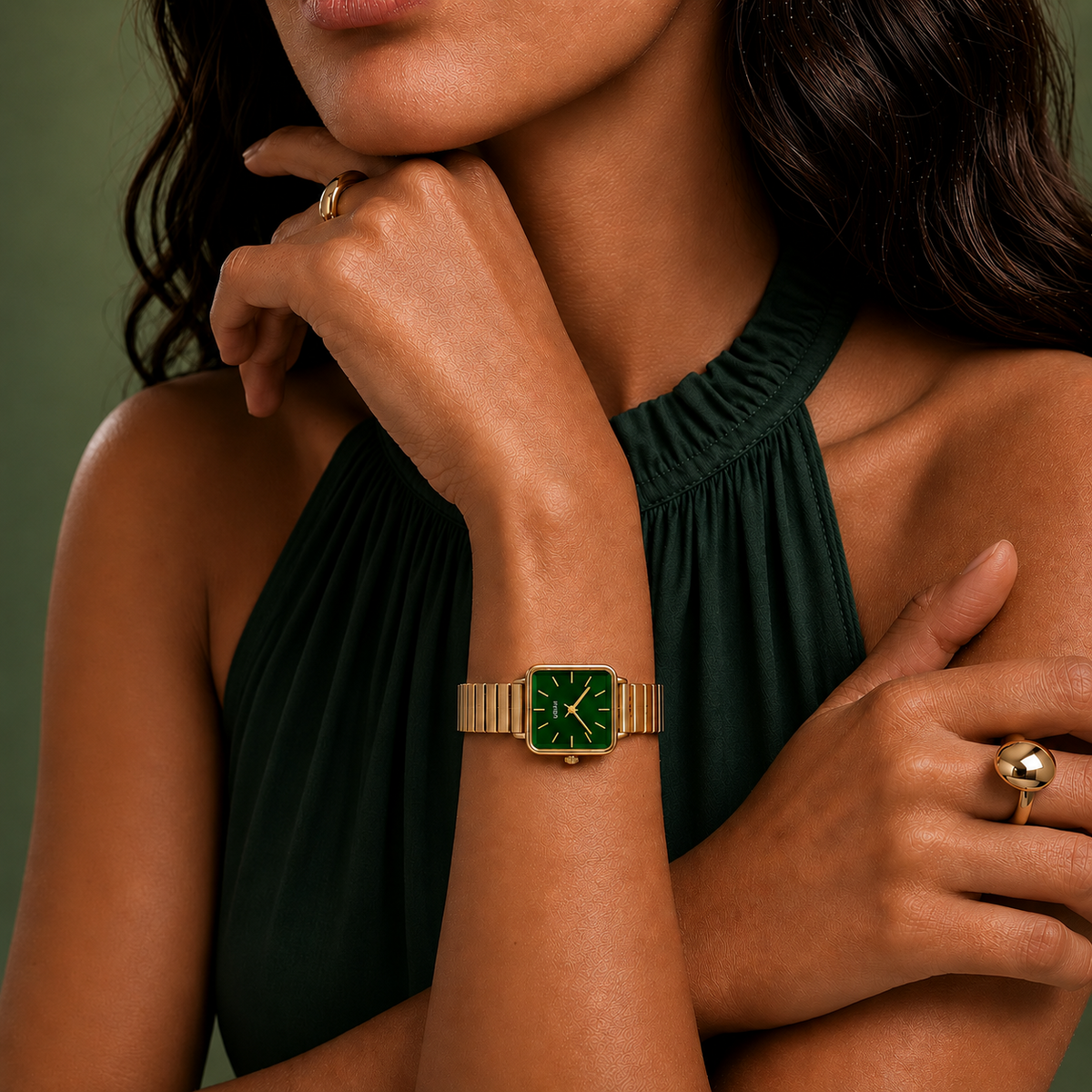 Le Marais Watch Emerald, women's watch in Emerald by Aurielle Milano, image 3